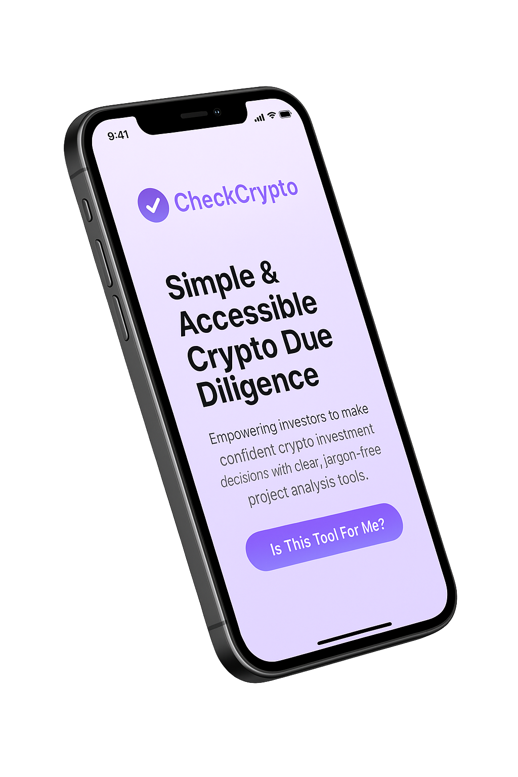 CheckCrypto app on iPhone